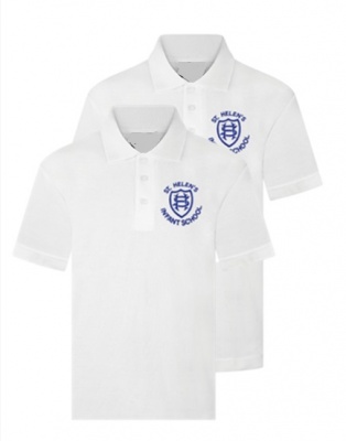 St Helen's Infant White Polo Twin Pack